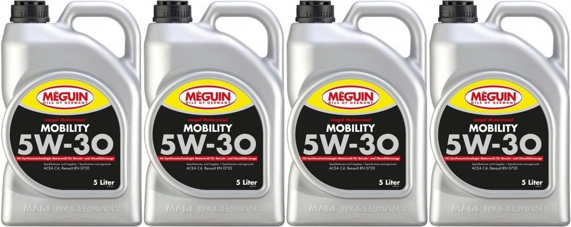Meguin megol 3182 Motoröl Mobility SAE 5W-30 4x 5 = 20 Liter