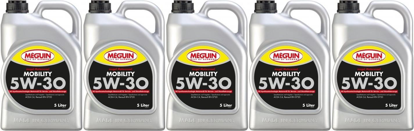 Meguin megol 3182 Motoröl Mobility SAE 5W-30 5x 5 = 25 Liter