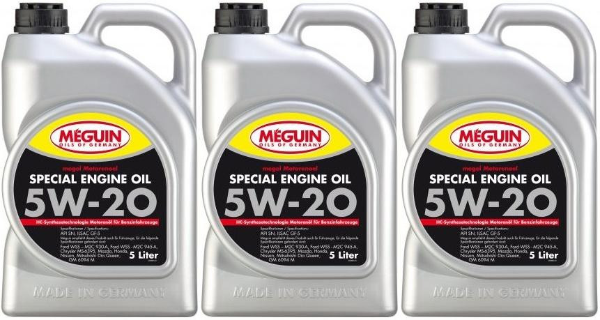 Meguin megol 9499 Motoröl Special Engine Oil SAE 5W-20 3x 5 = 15 Liter