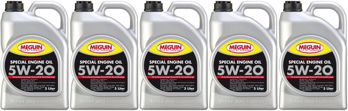 Meguin megol 9499 Motoröl Special Engine Oil SAE 5W-20 5x 5 = 25 Liter