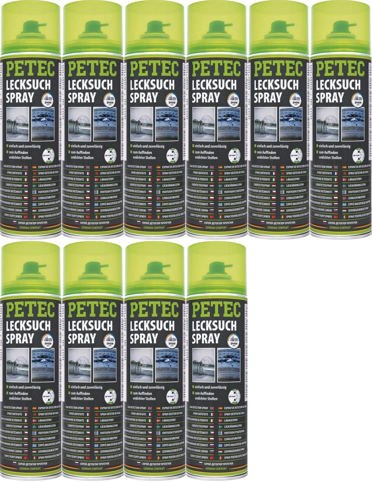 Petec Lecksuchspray 10x 400 Milliliter