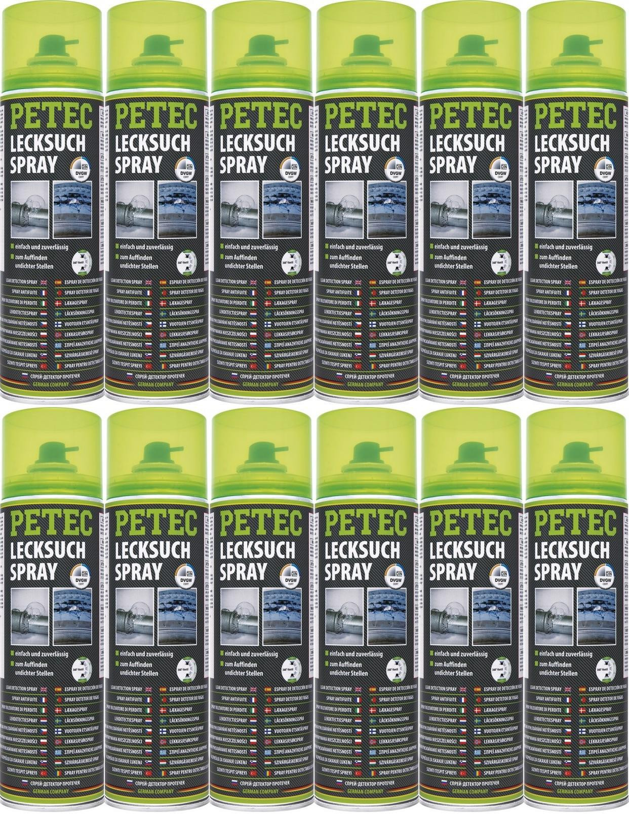 Petec Lecksuchspray 12x 400 Milliliter