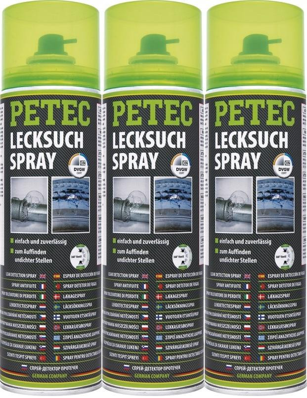 Petec Lecksuchspray 3x 400 Milliliter