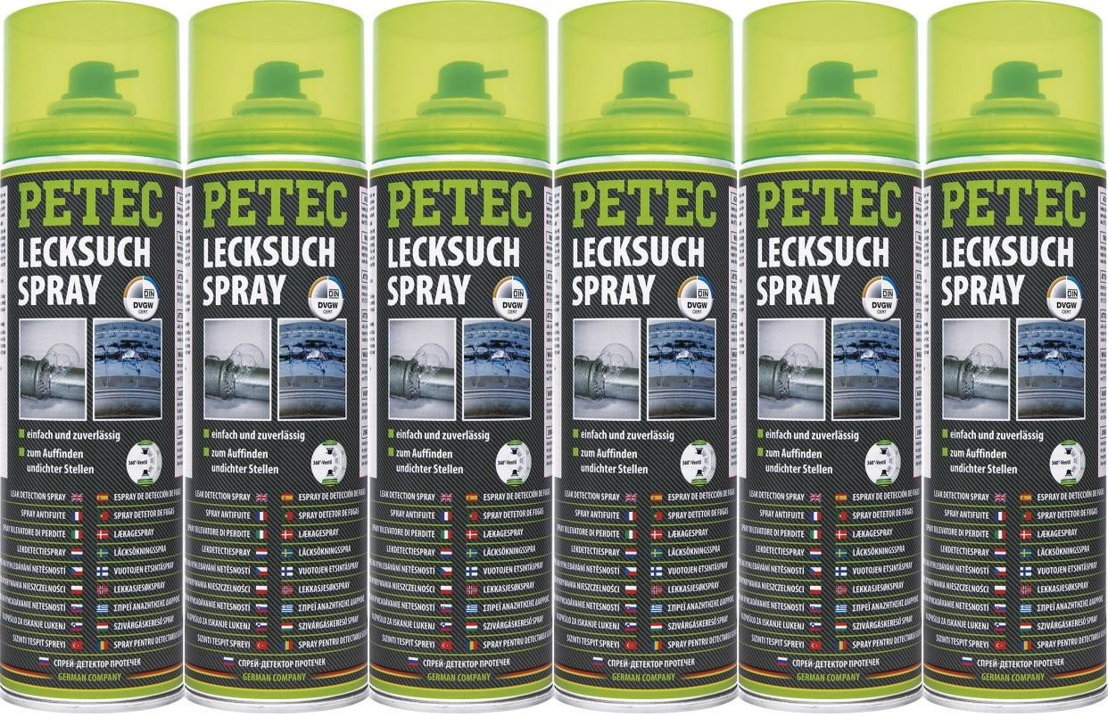 Petec Lecksuchspray 6x 400 Milliliter