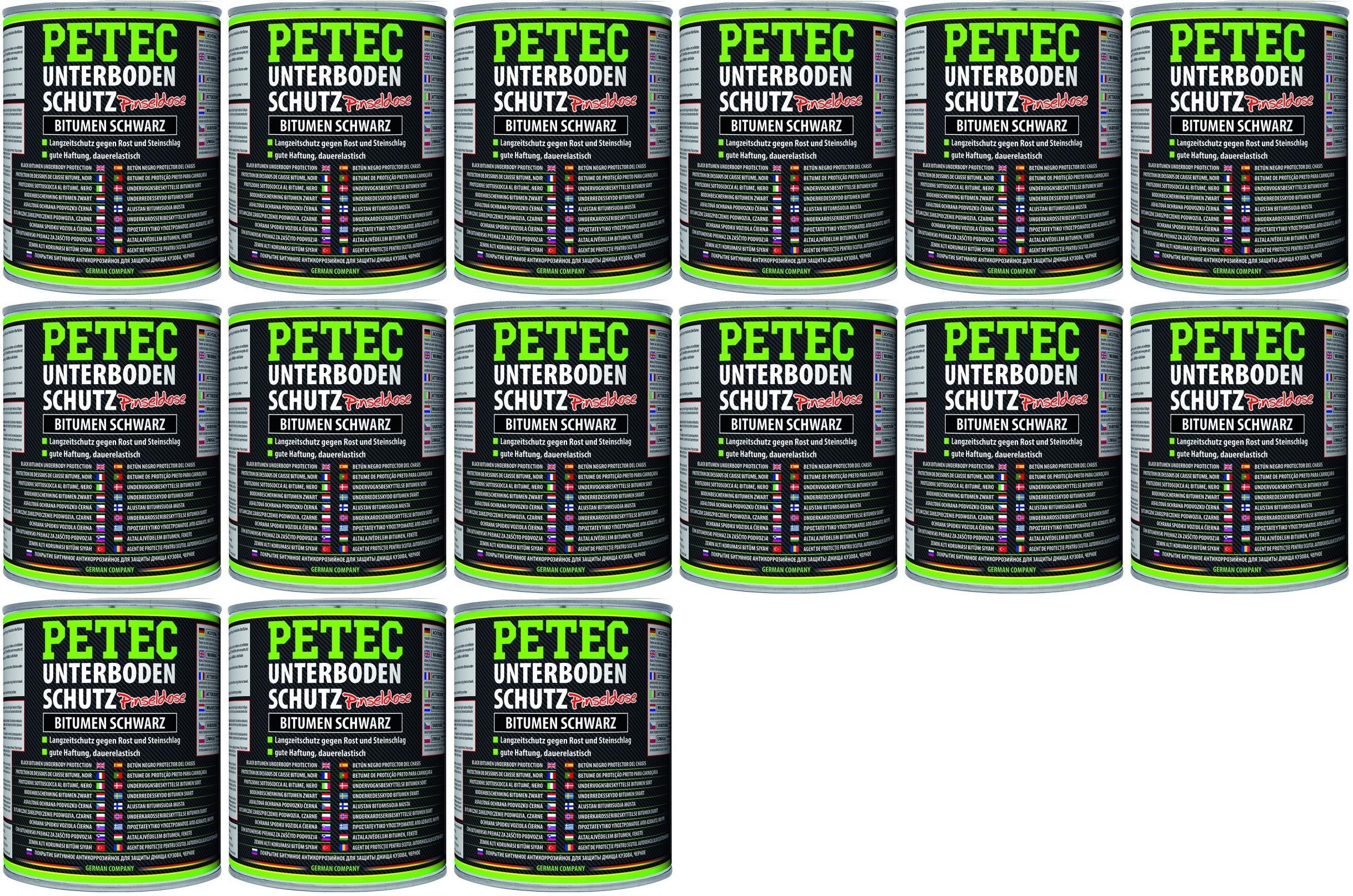 Petec Unterbodenschutz Bitumen Pinseldose schwarz 1000ml 15x 1l = 15 Liter