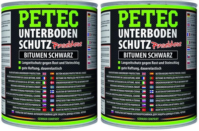 Petec Unterbodenschutz Bitumen Pinseldose schwarz 1000ml 2x 1l = 2 Liter