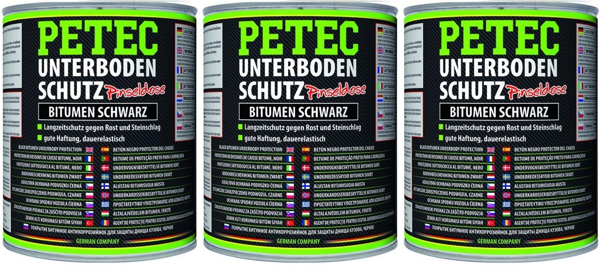 Petec Unterbodenschutz Bitumen Pinseldose schwarz 1000ml 3x 1l = 3 Liter