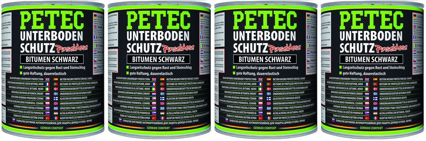 Petec Unterbodenschutz Bitumen Pinseldose schwarz 1000ml 4x 1l = 4 Liter
