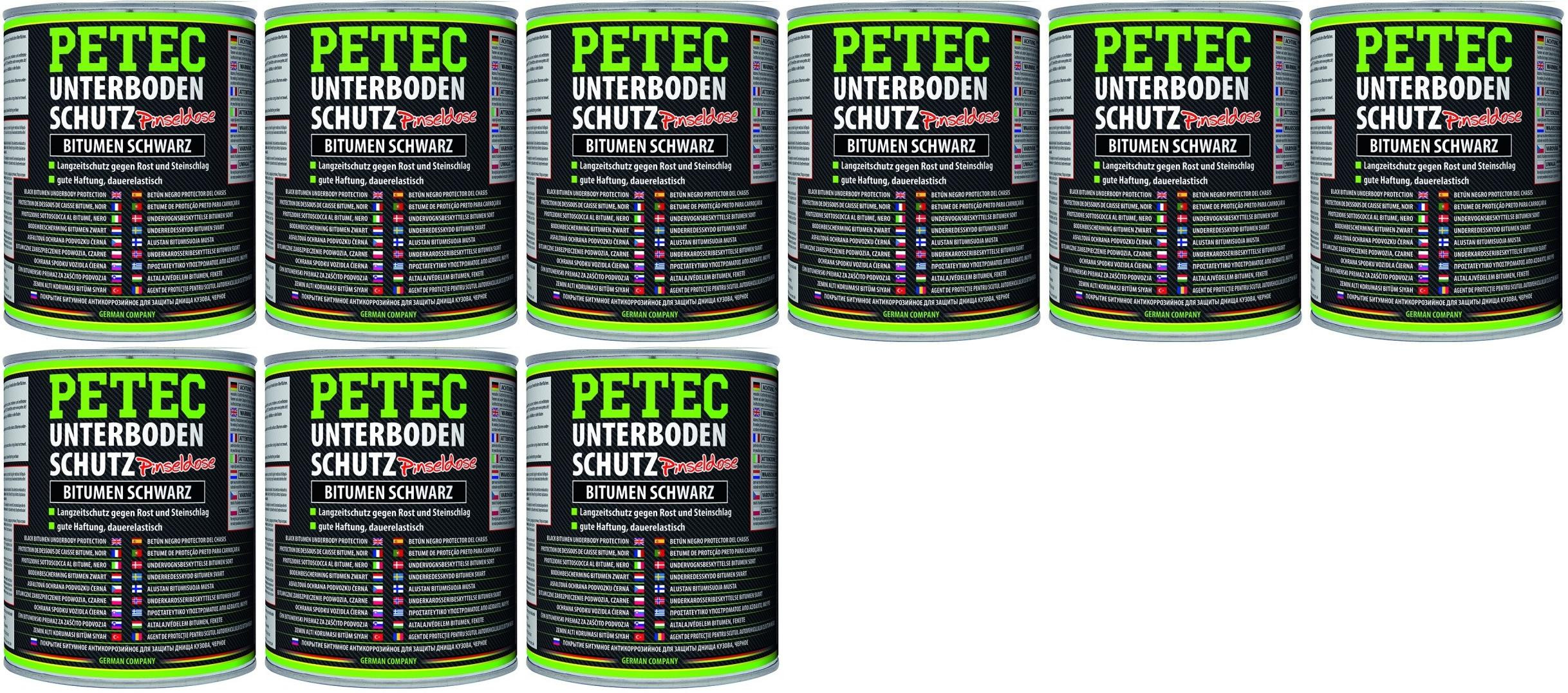 Petec Unterbodenschutz Bitumen Pinseldose schwarz 1000ml 9x 1l = 9 Liter