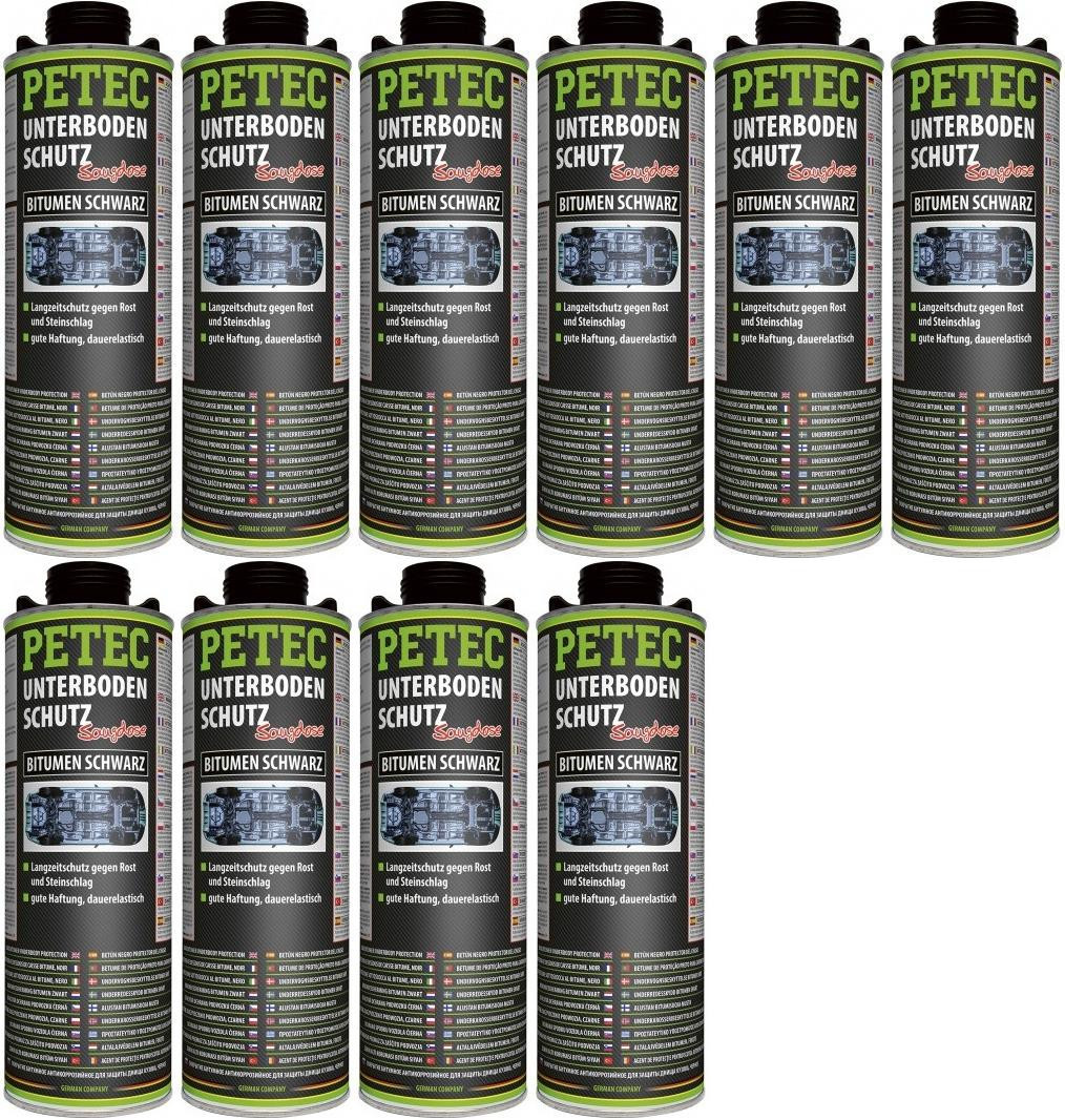 Petec Unterbodenschutz Bitumen Saugdose schwarz 1000ml 10x 1l = 10 Liter