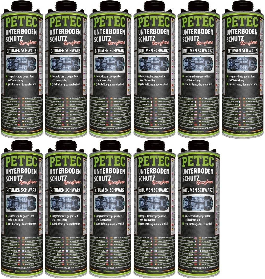 Petec Unterbodenschutz Bitumen Saugdose schwarz 1000ml 11x 1l = 11 Liter