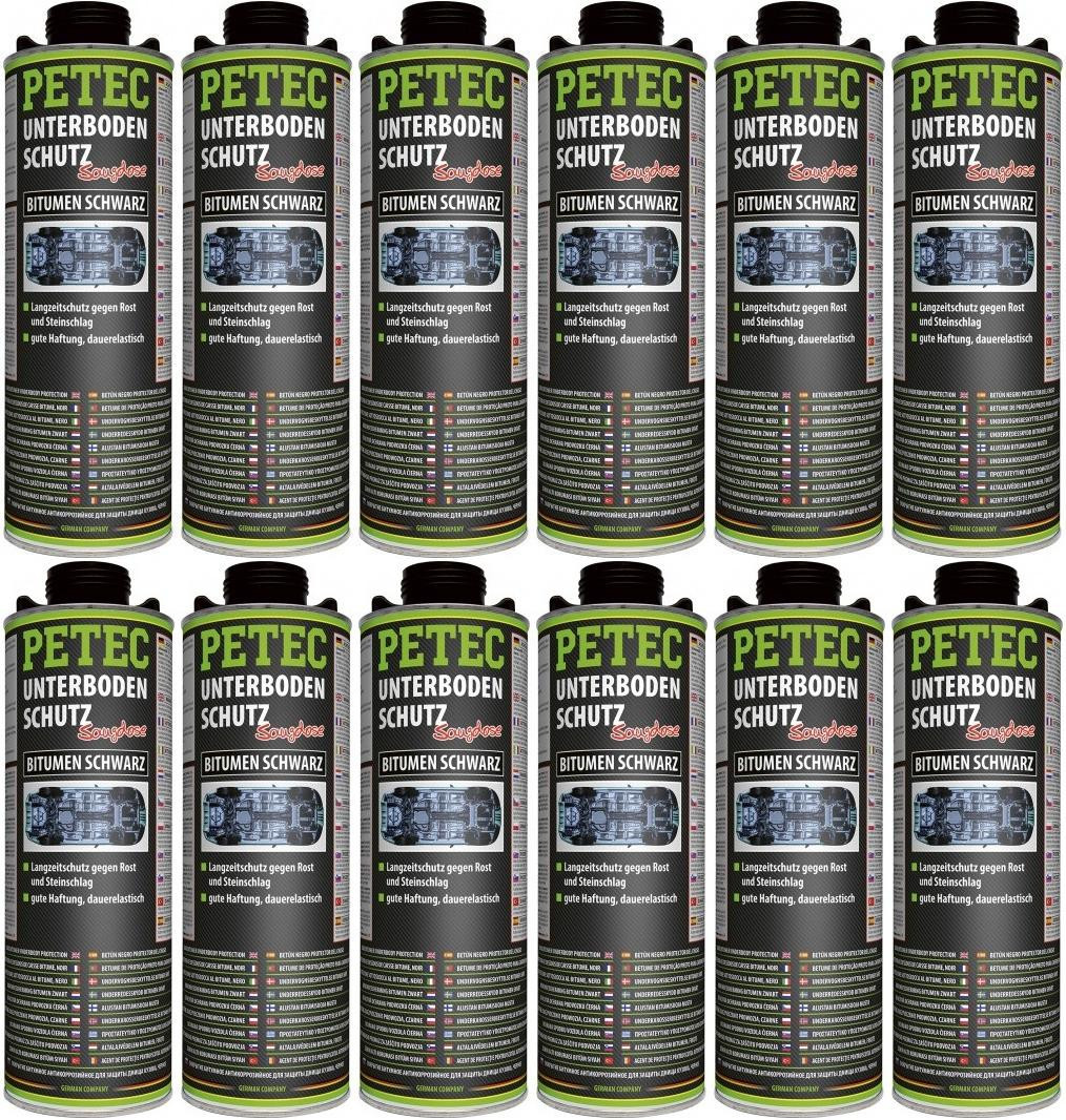 Petec Unterbodenschutz Bitumen Saugdose schwarz 1000ml 12x 1l = 12 Liter