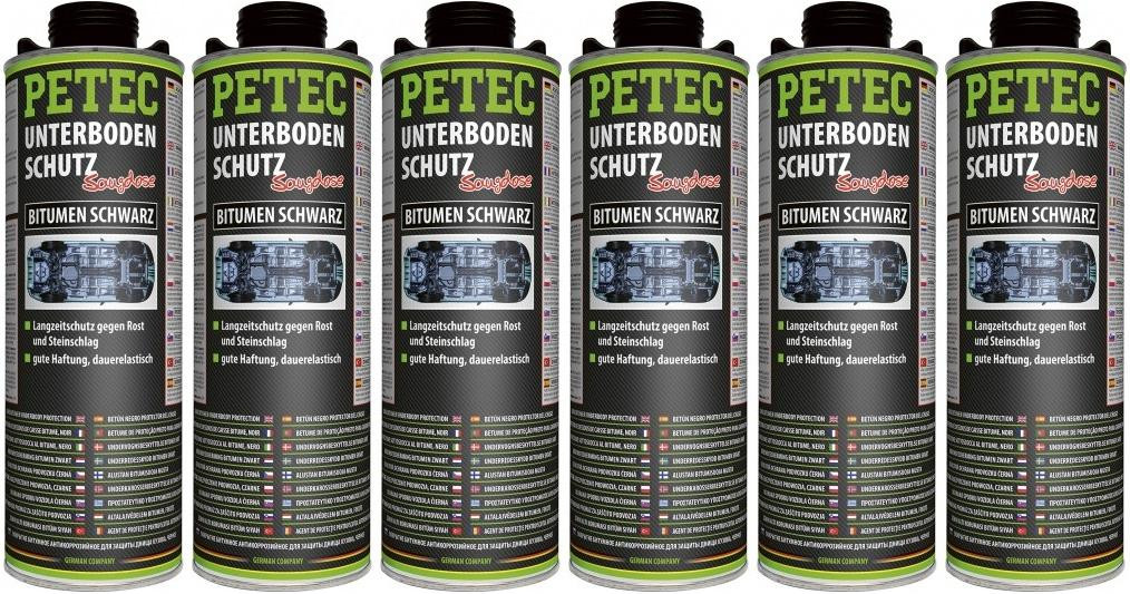 Petec Unterbodenschutz Bitumen Saugdose schwarz 1000ml 6x 1l = 6 Liter