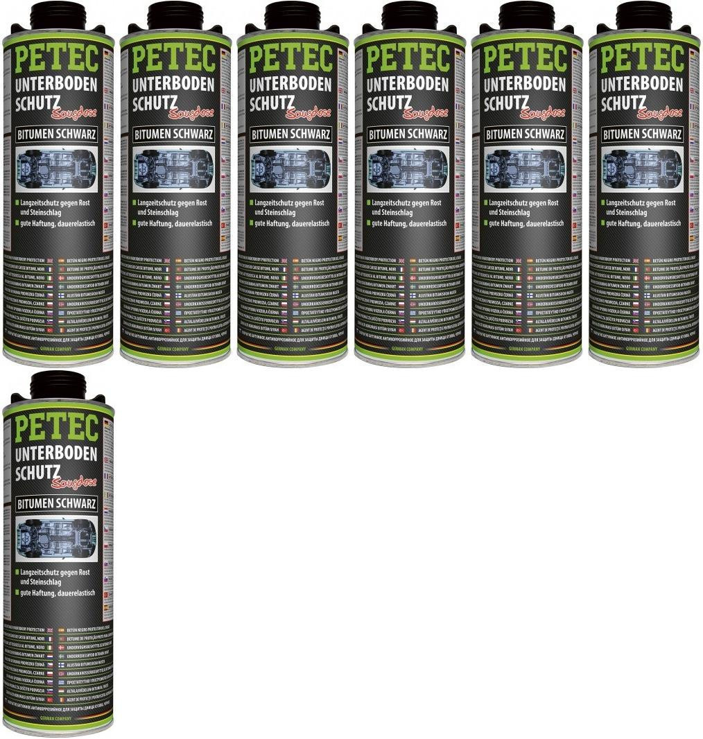 Petec Unterbodenschutz Bitumen Saugdose schwarz 1000ml 7x 1l = 7 Liter