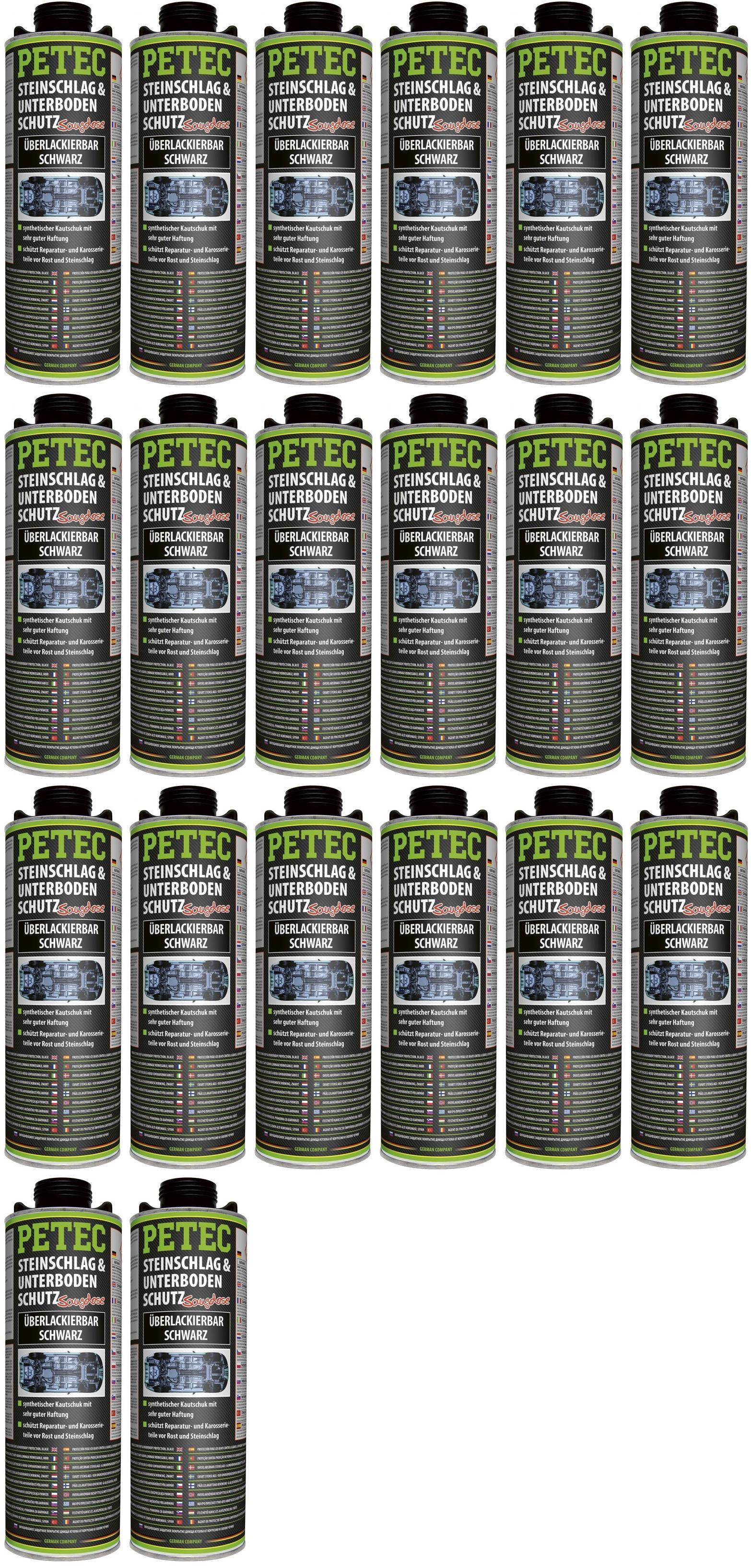 Petec Unterbodenschutz, Überlackierbar schwarz 1000ml Saugdose 20x1l=20 Liter