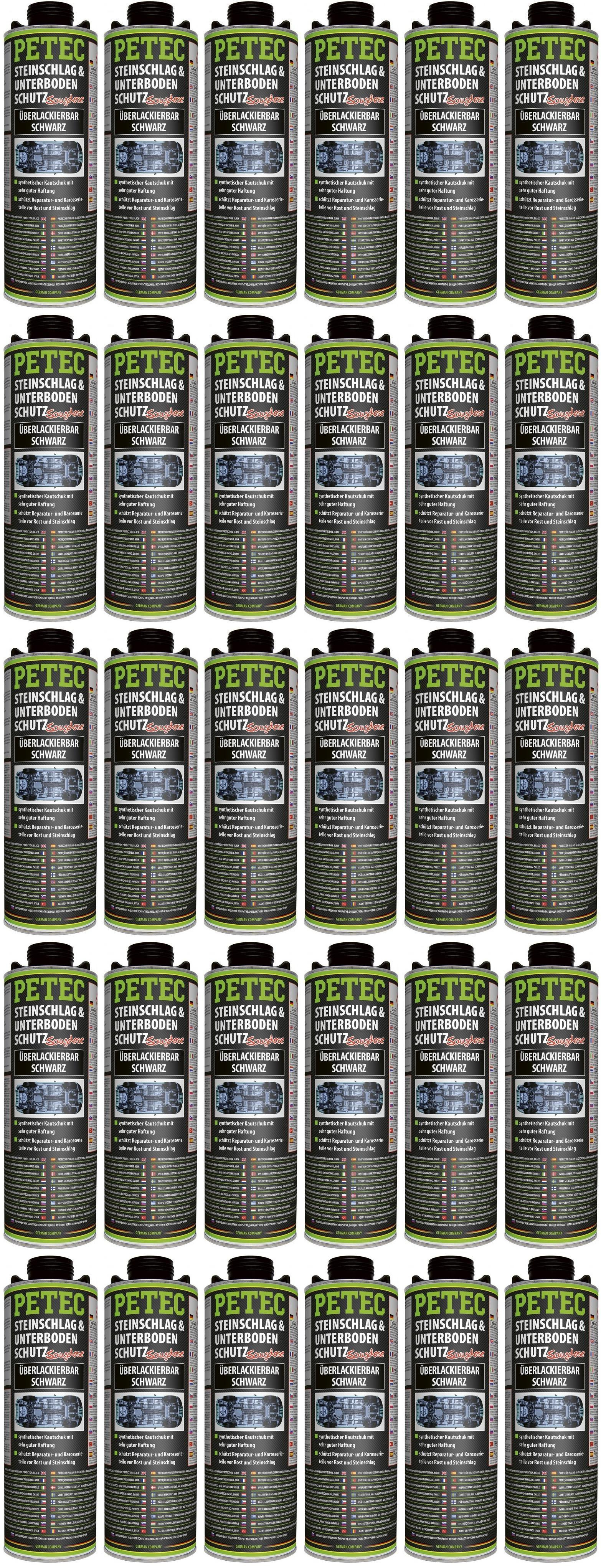 Petec Unterbodenschutz, Überlackierbar schwarz 1000ml Saugdose 30x1l=30 Liter