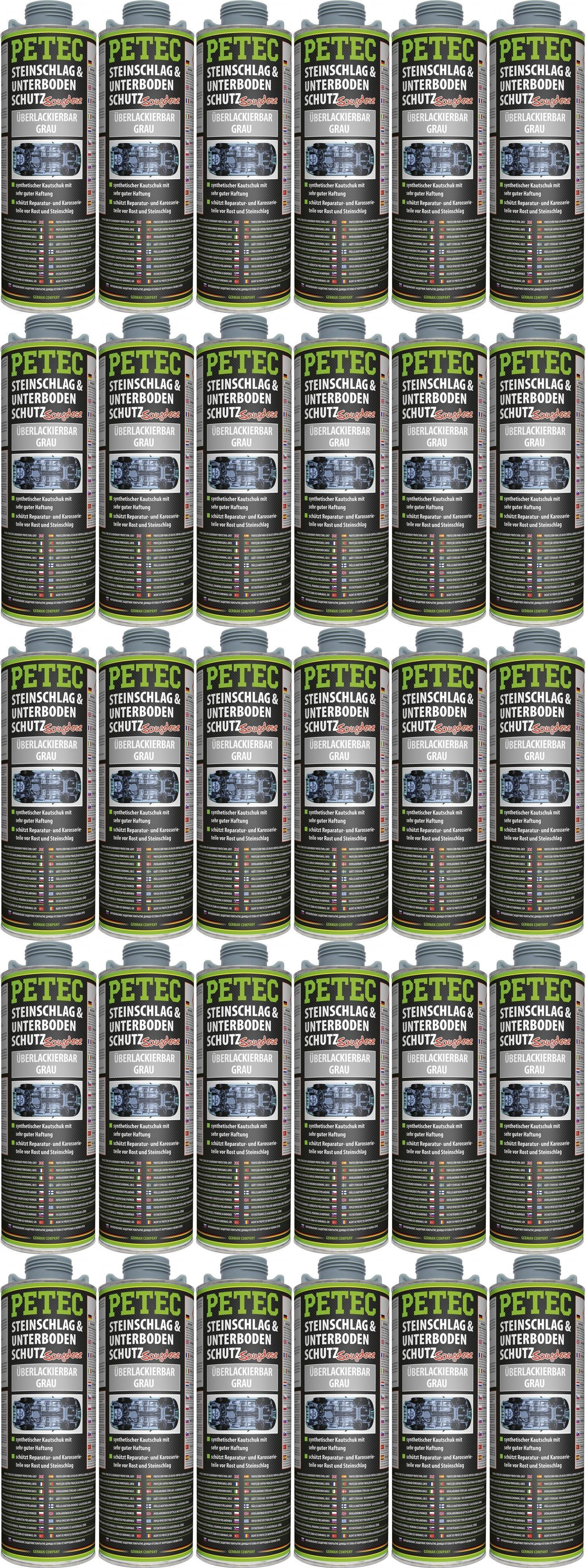 Petec Unterbodenschutz, Überlackierbar grau 1000ml Saugdose 30x 1l = 30 Liter