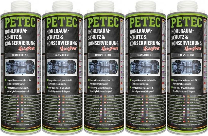 Petec Hohlraumschutz & Konservierung, Saugdose 1000ml 5x 1l = 5 Liter