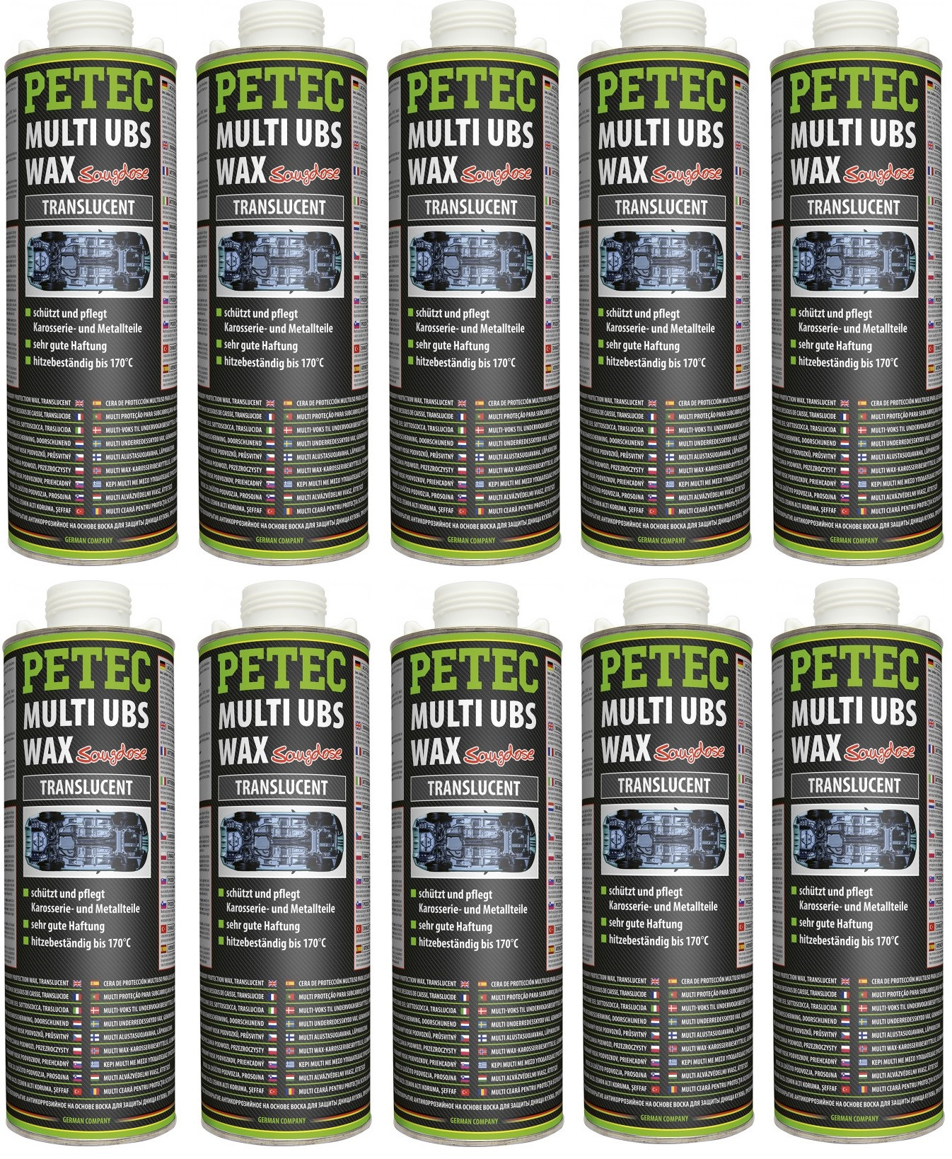 Petec Multi UBS WAX transparent 1000ml Saugdose 10x 1l = 10 Liter