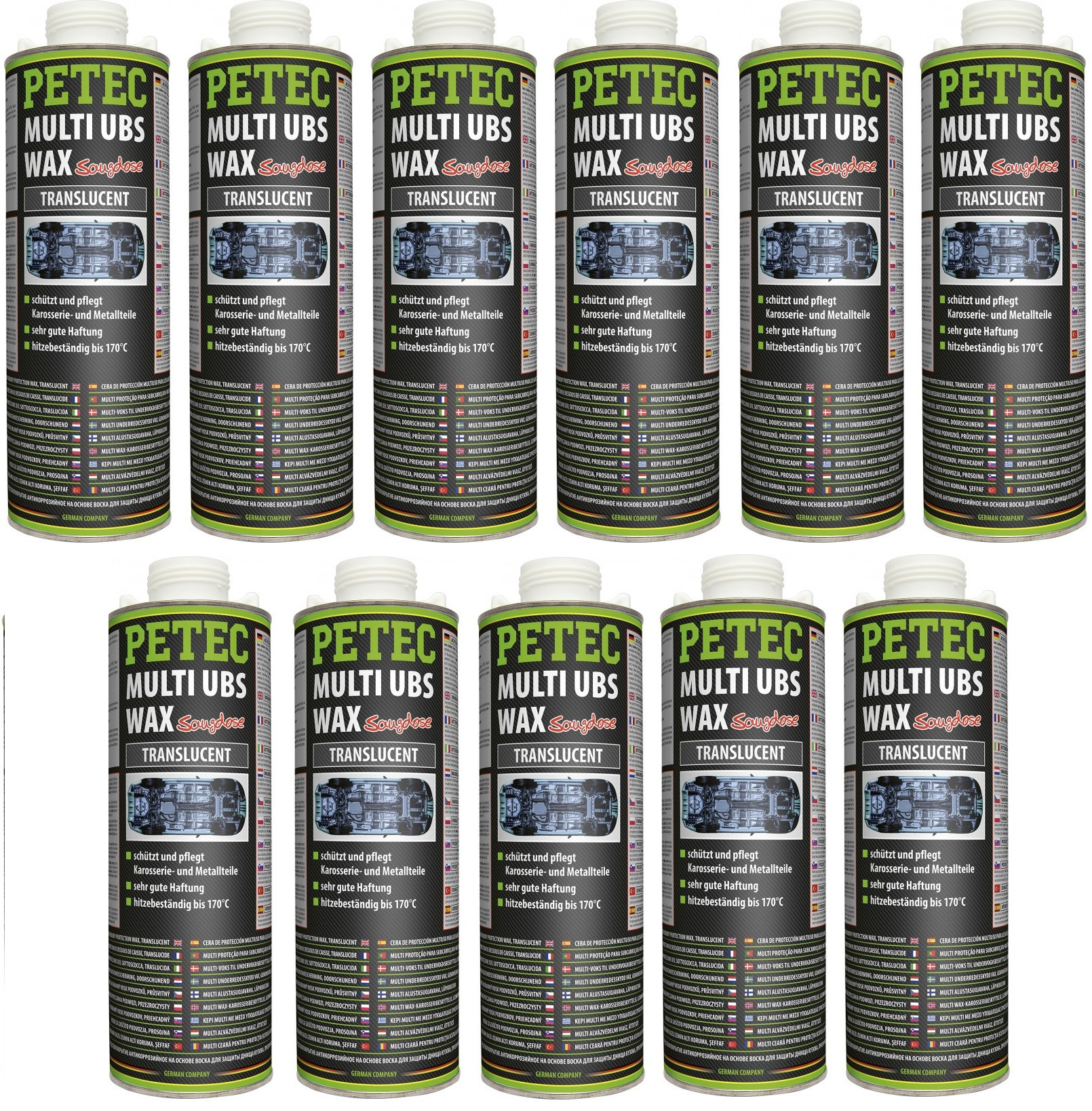Petec Multi UBS WAX transparent 1000ml Saugdose 11x 1l = 11 Liter