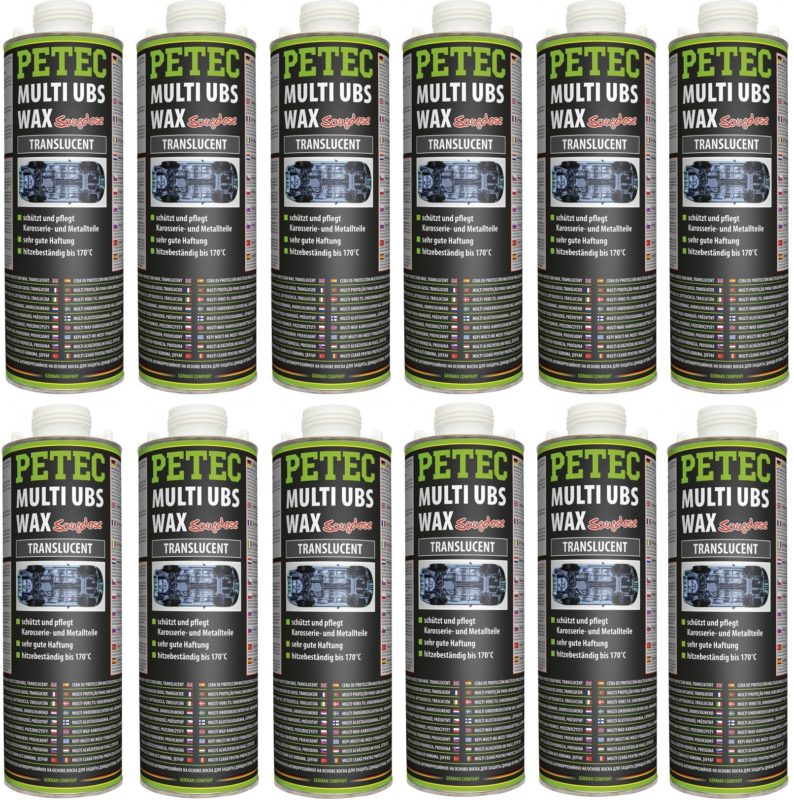 Petec Multi UBS WAX transparent 1000ml Saugdose 12x 1l = 12 Liter