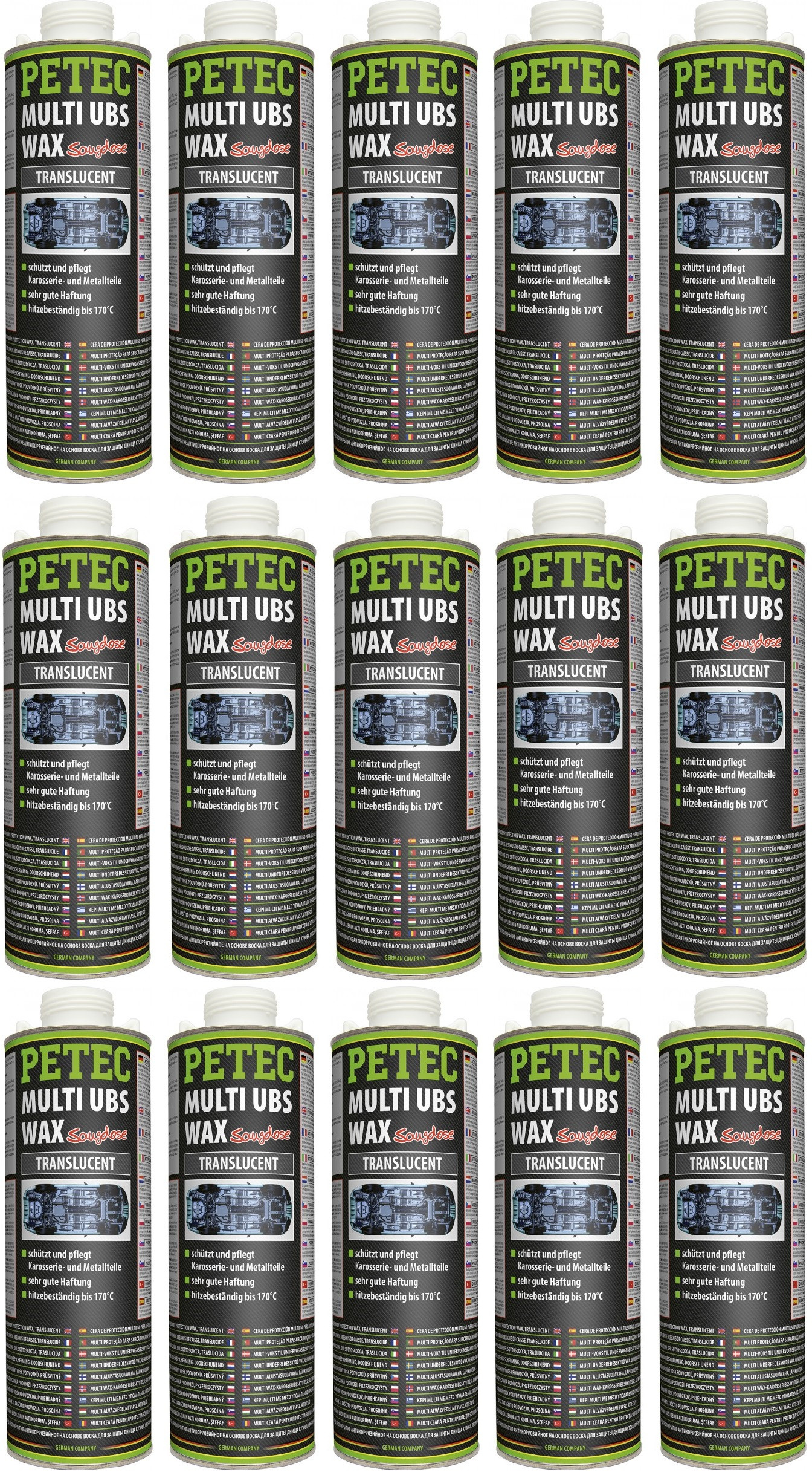 Petec Multi UBS WAX transparent 1000ml Saugdose 15x 1l = 15 Liter