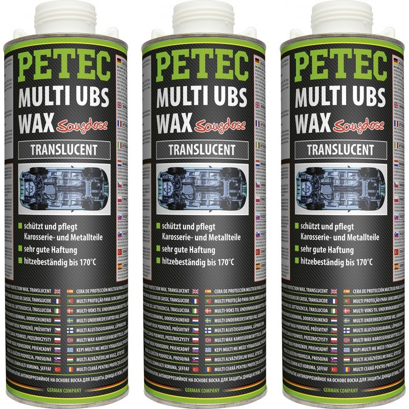 Petec Multi UBS WAX transparent 1000ml Saugdose 3x 1l = 3 Liter
