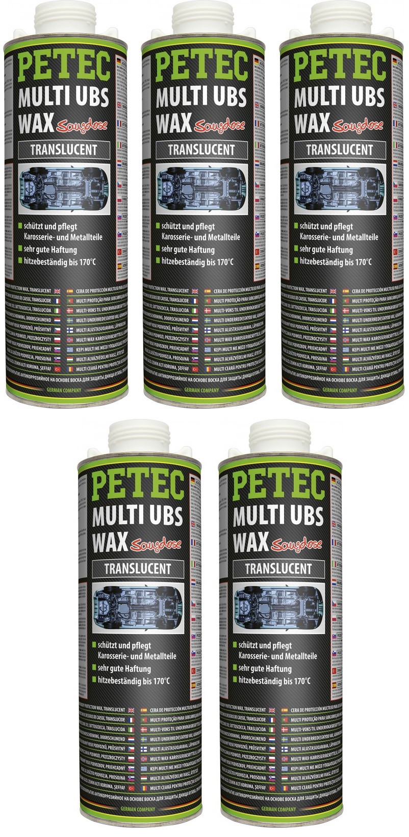 Petec Multi UBS WAX transparent 1000ml Saugdose 5x 1l = 5 Liter