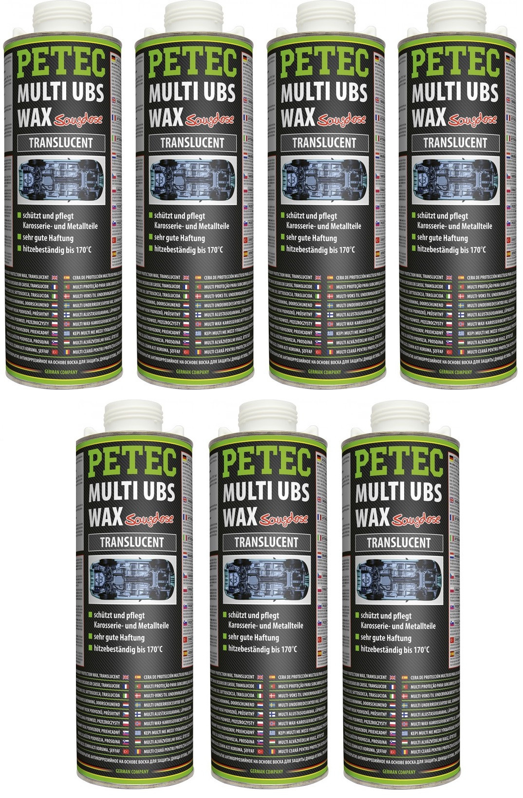 Petec Multi UBS WAX transparent 1000ml Saugdose 7x 1l = 7 Liter