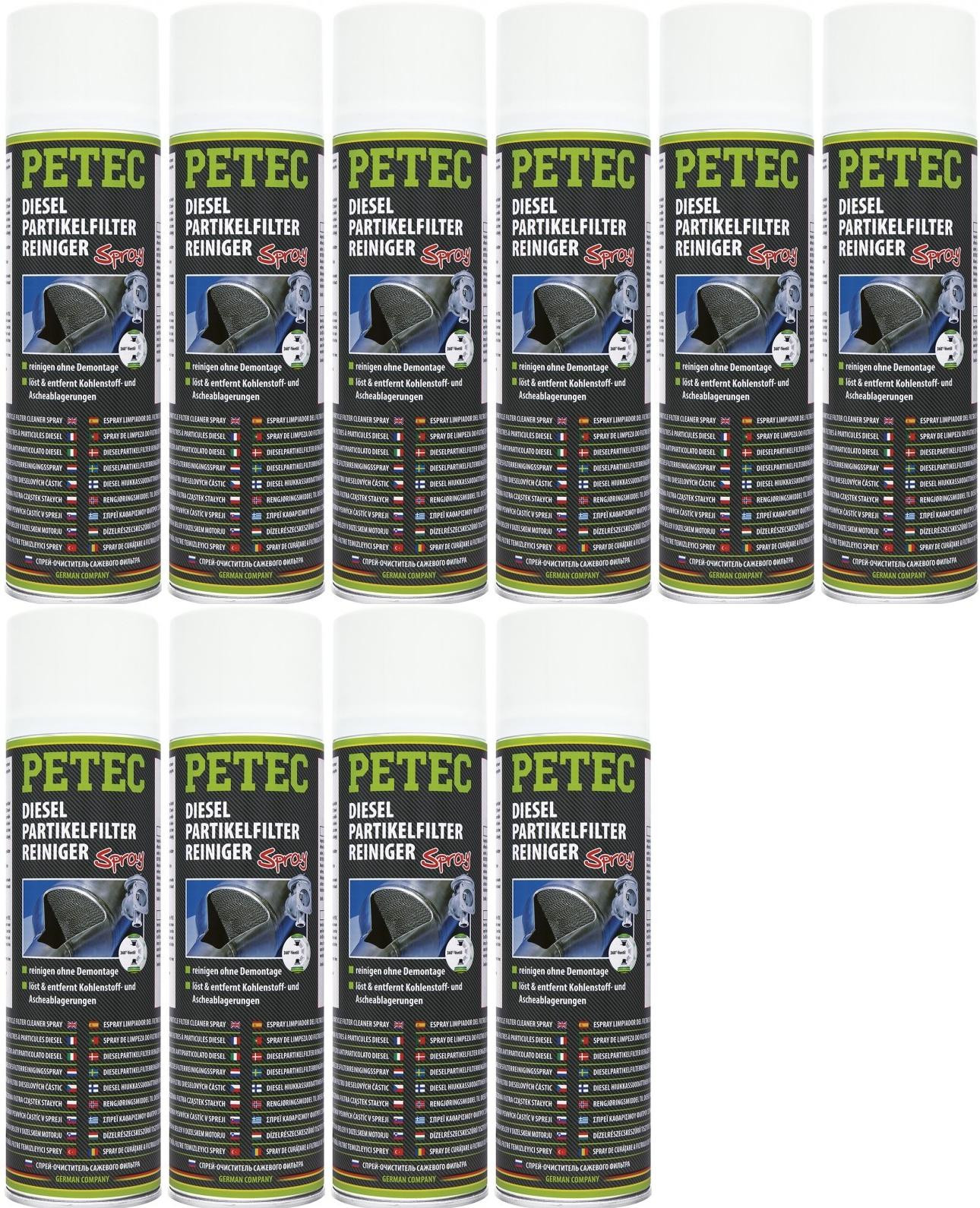 Petec Dieselpartikelfilterreiniger Spray 10x 400 Milliliter