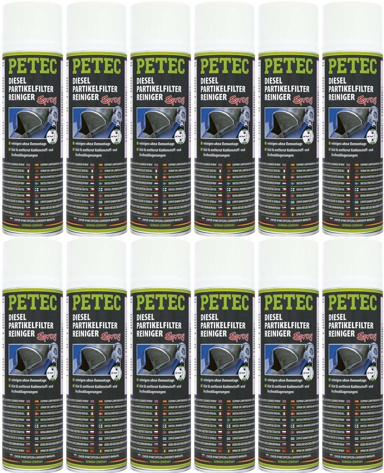 Petec Dieselpartikelfilterreiniger Spray 12x 400 Milliliter