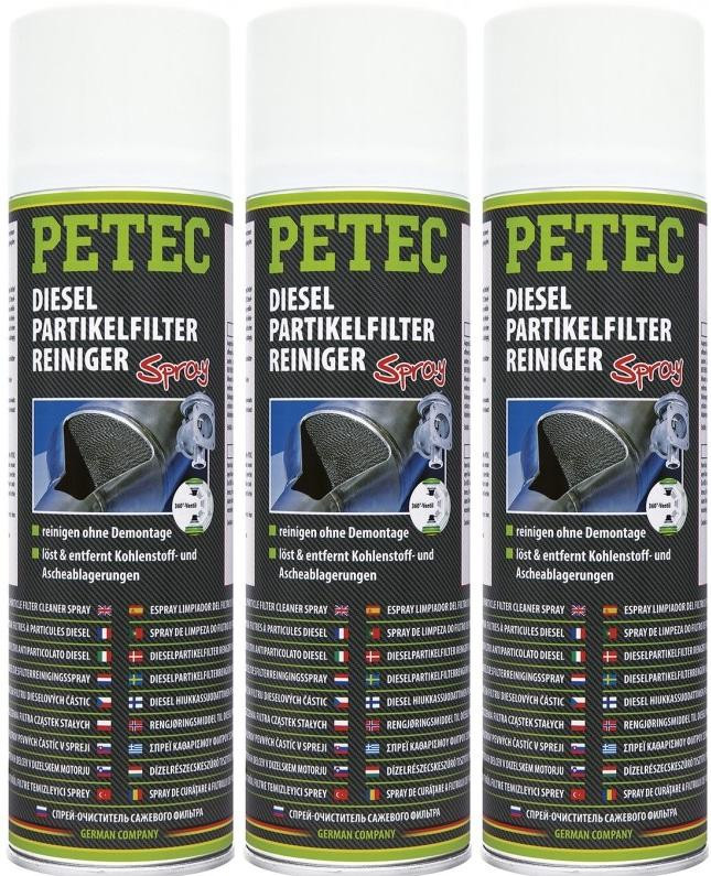 Petec Dieselpartikelfilterreiniger Spray 3x 400 Milliliter