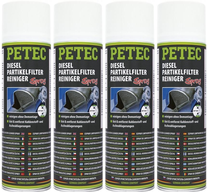 Petec Dieselpartikelfilterreiniger Spray 4x 400 Milliliter