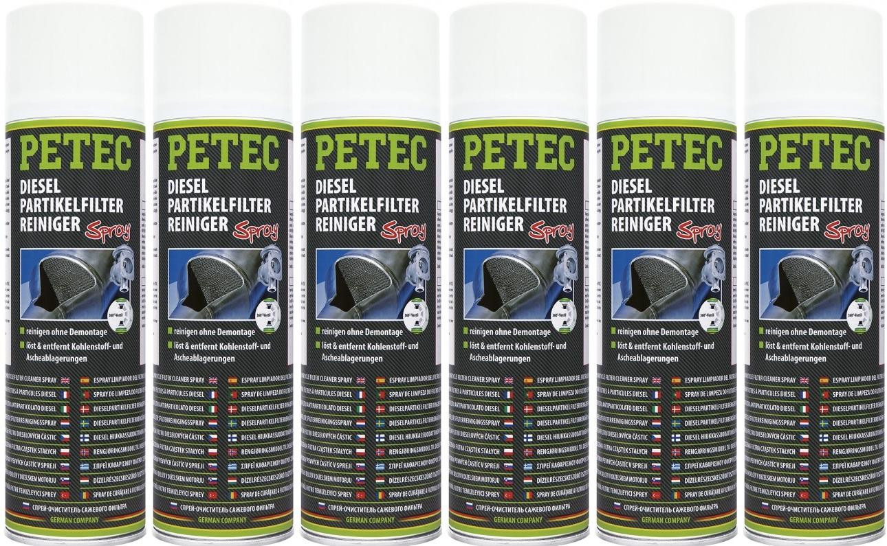 Petec Dieselpartikelfilterreiniger Spray 6x 400 Milliliter