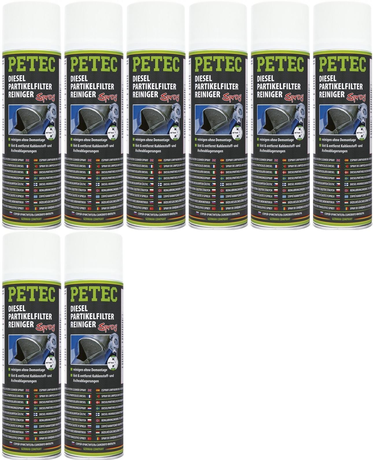 Petec Dieselpartikelfilterreiniger Spray 8x 400 Milliliter