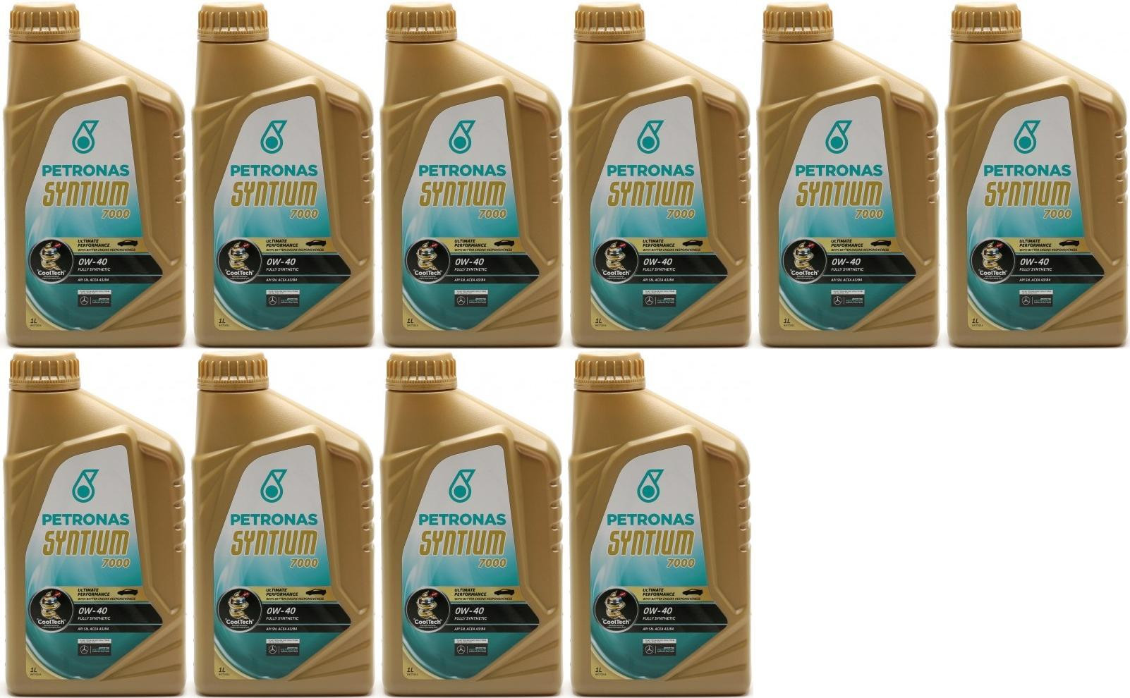 Petronas Syntium 7000 0W-40 Motoröl 10x 1l = 10 Liter