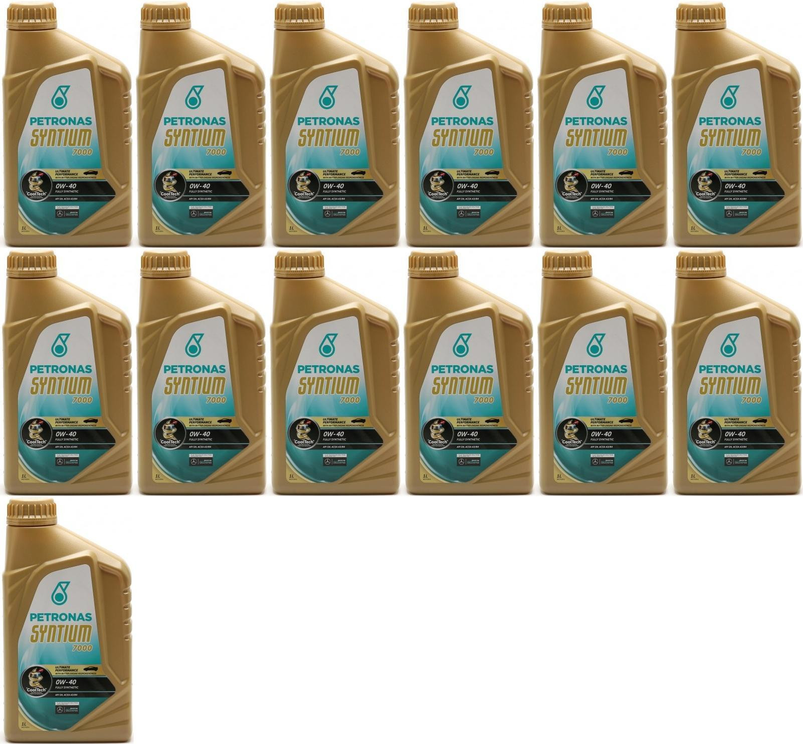 Petronas Syntium 7000 0W-40 Motoröl 13x 1l = 13 Liter