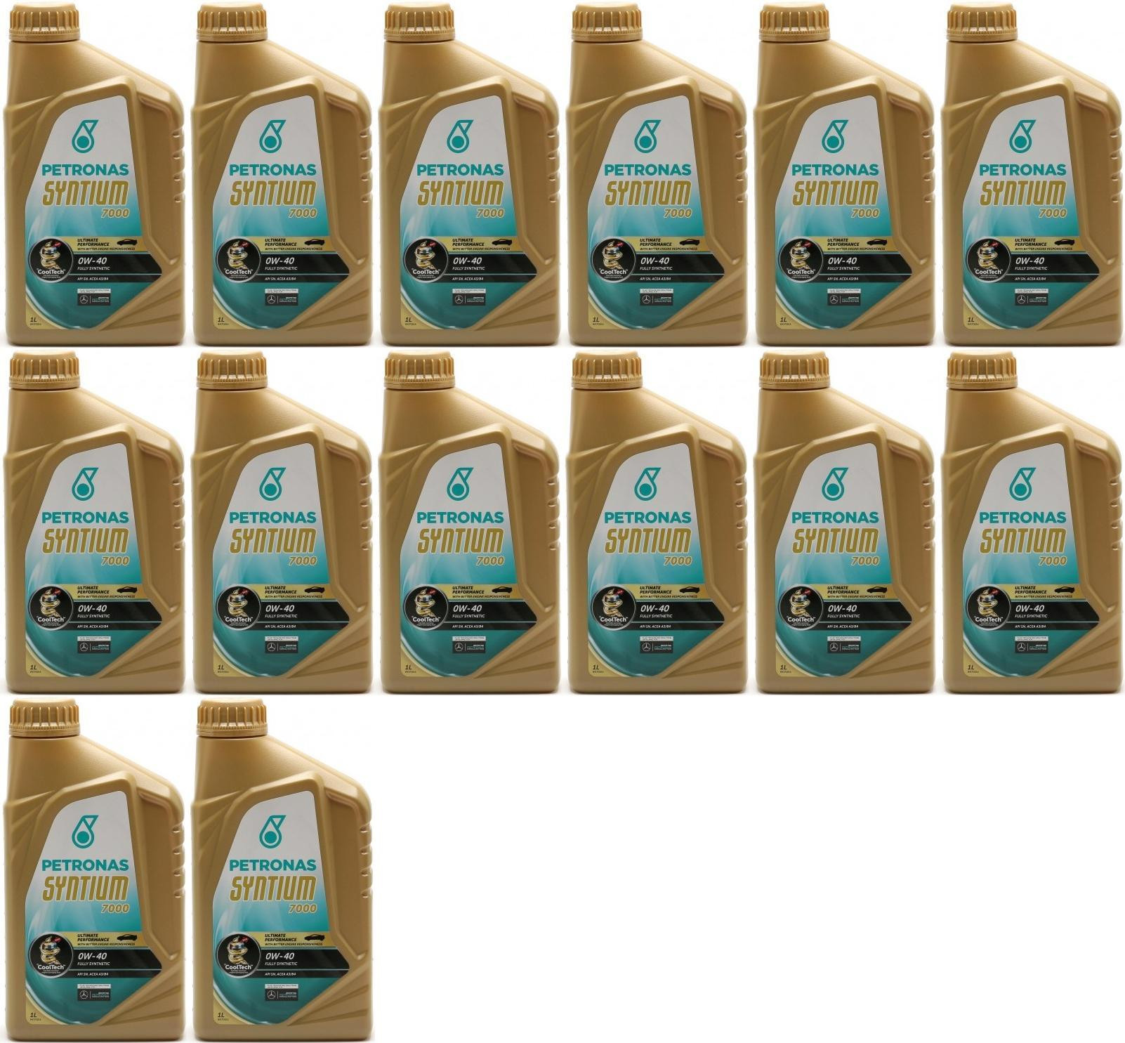 Petronas Syntium 7000 0W-40 Motoröl 14x 1l = 14 Liter