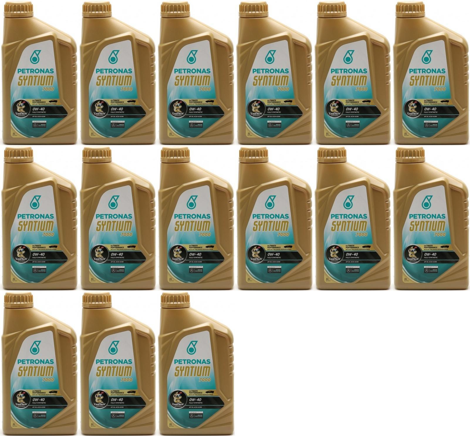 Petronas Syntium 7000 0W-40 Motoröl 15x 1l = 15 Liter
