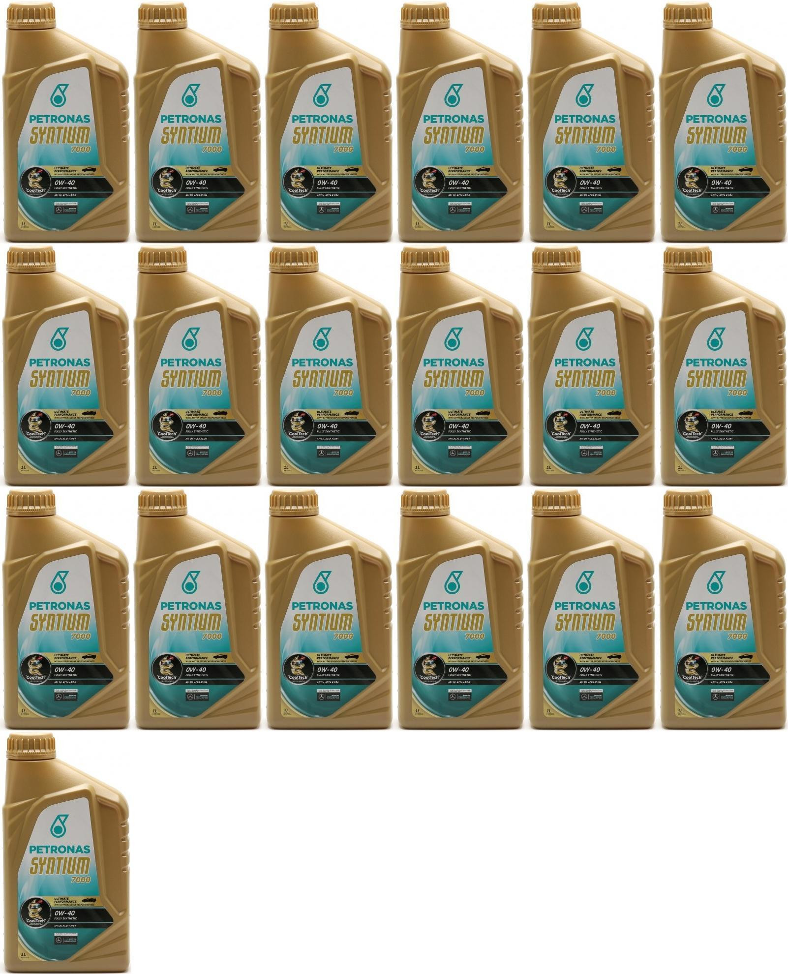 Petronas Syntium 7000 0W-40 Motoröl 19x 1l = 19 Liter