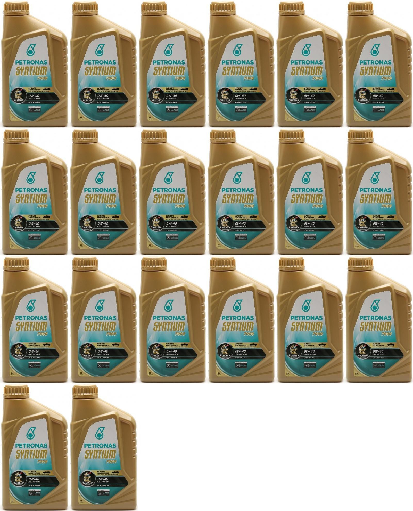 Petronas Syntium 7000 0W-40 Motoröl 20x 1l = 20 Liter