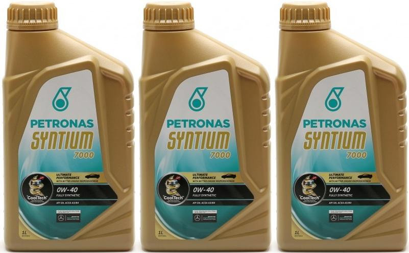 Petronas Syntium 7000 0W-40 Motoröl 3x 1l = 3 Liter