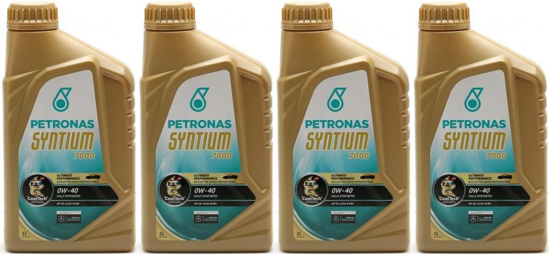 Petronas Syntium 7000 0W-40 Motoröl 4x 1l = 4 Liter