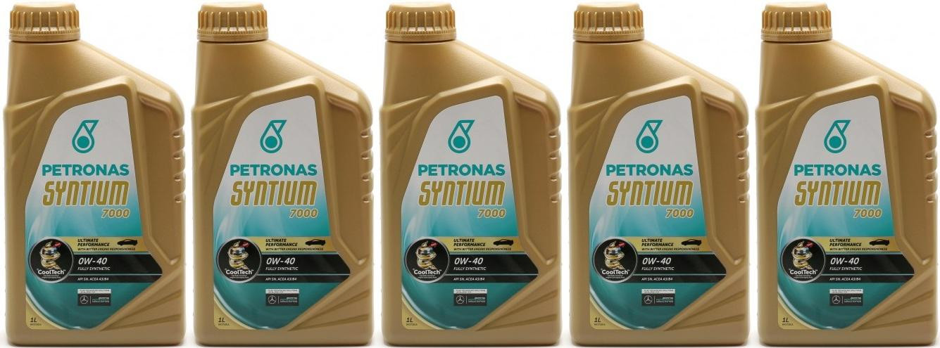 Petronas Syntium 7000 0W-40 Motoröl 5x 1l = 5 Liter