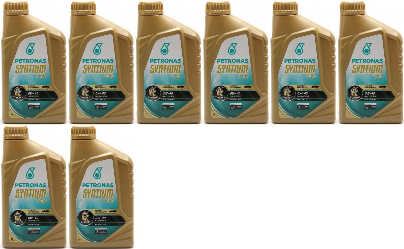 Petronas Syntium 7000 0W-40 Motoröl 8x 1l = 8 Liter
