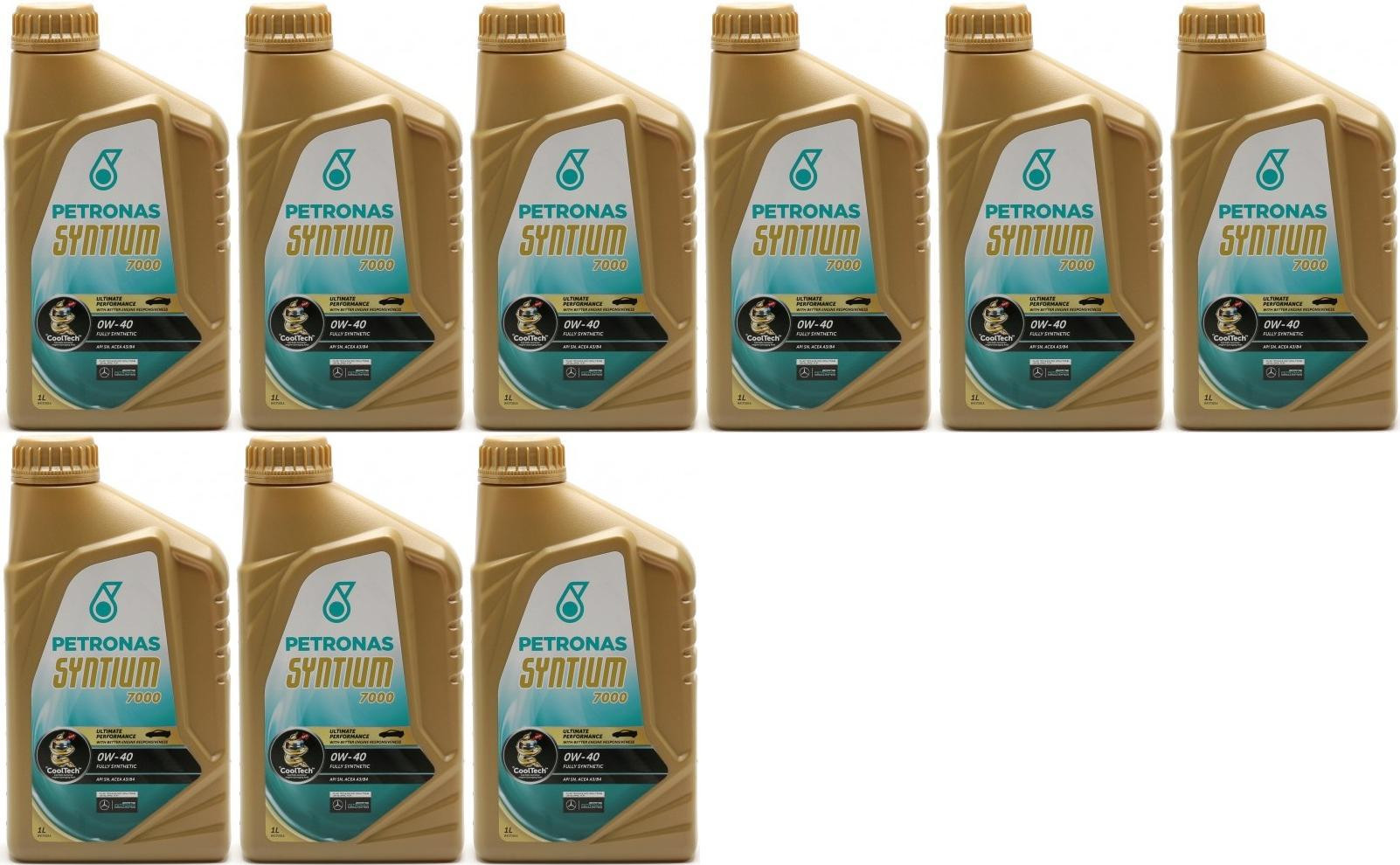 Petronas Syntium 7000 0W-40 Motoröl 9x 1l = 9 Liter