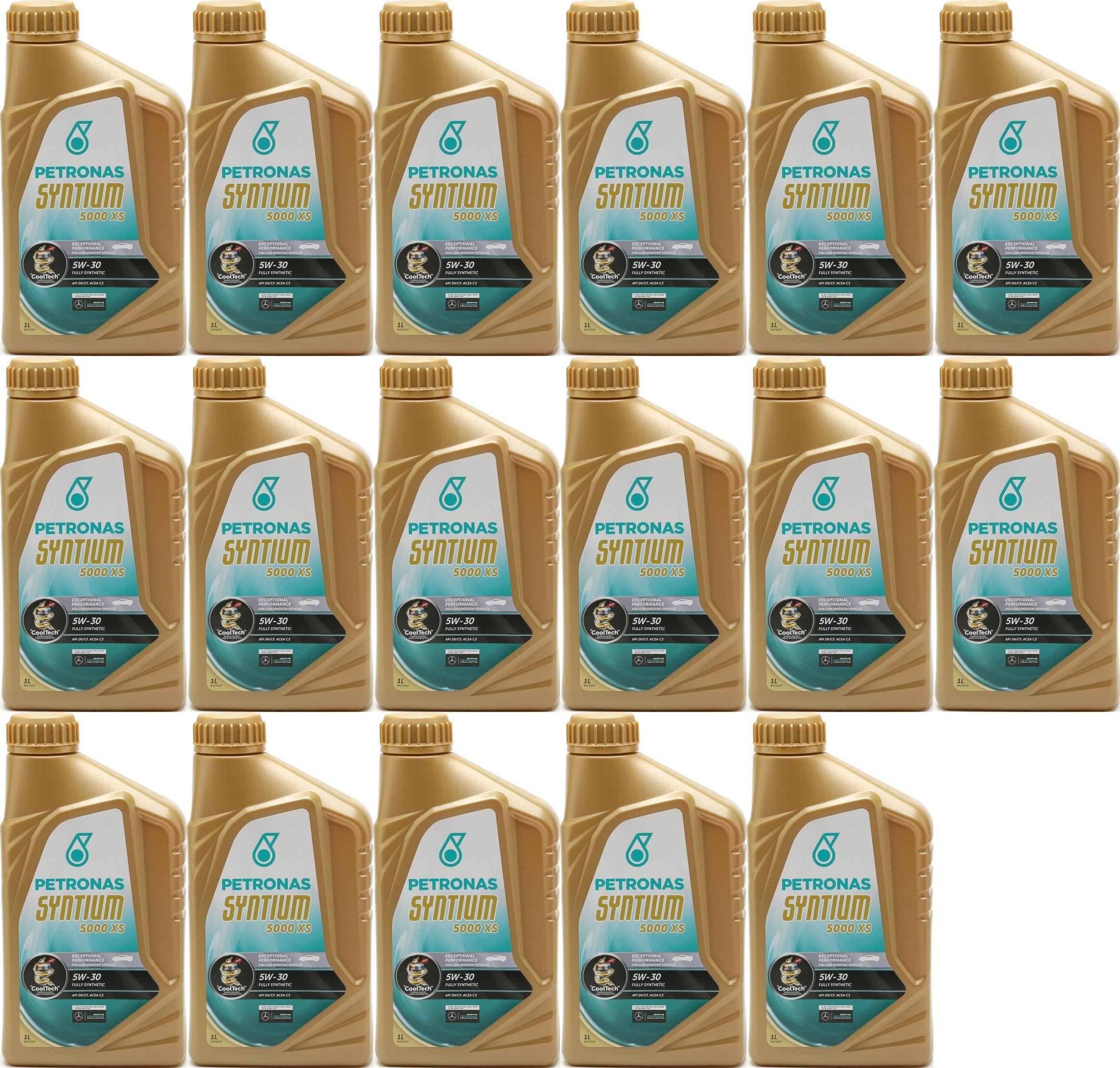 Petronas Syntium 5000 XS 5W-30 Motoröl 17x 1l = 17 Liter