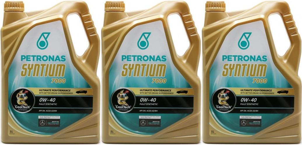 Petronas Syntium 7000 0W-40 Motoröl 3x 5 = 15 Liter