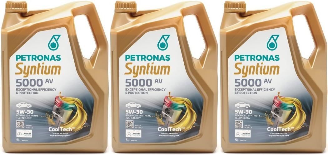Petronas Syntium 5000 AV 5W-30 Motoröl 3x 5 = 15 Liter