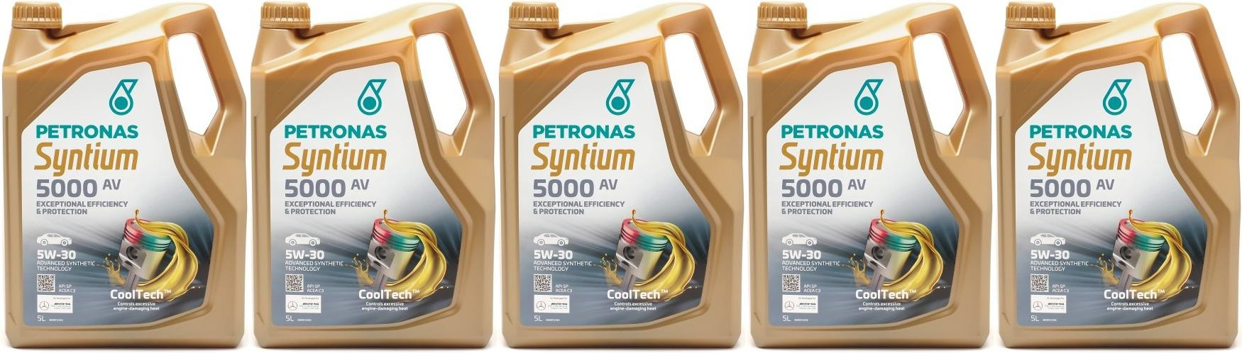 Petronas Syntium 5000 AV 5W-30 Motoröl 5x 5 = 25 Liter
